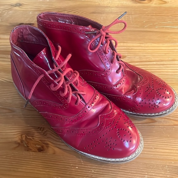 Topshop red high top shoe boot size 41 - Picture 1 of 10